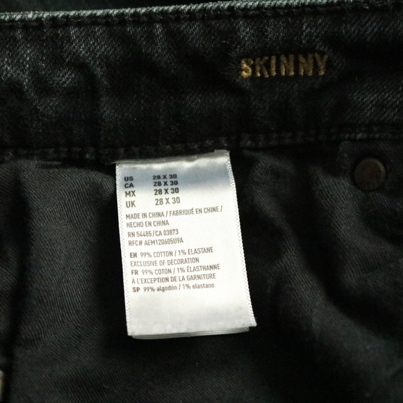 American Eagle Black Skinny Denim Jeans - Picture 5 of 5
